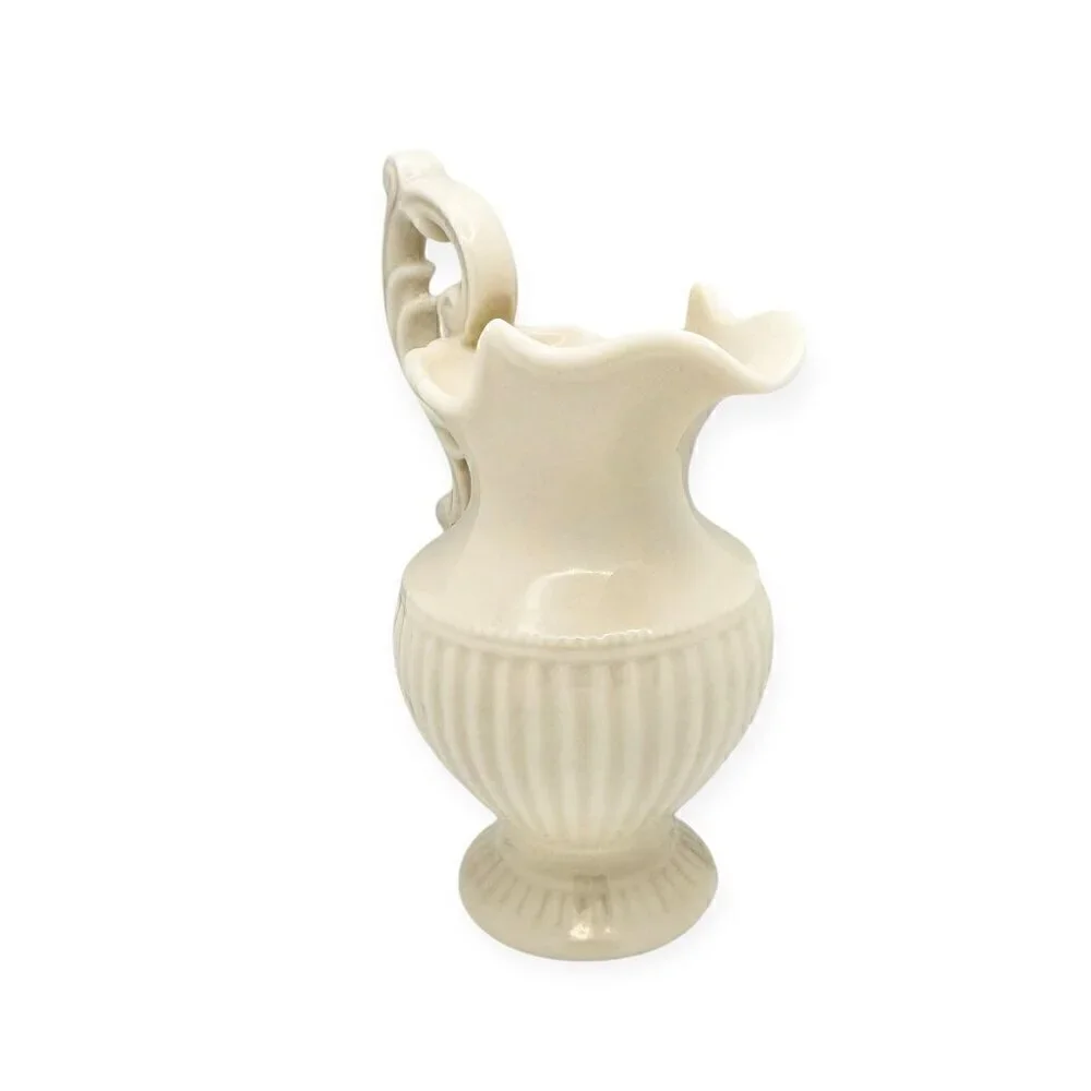 Thatcham Creamware Small Milk Cream Pitchers Ivory Porcelain Vintage Shabby Chic